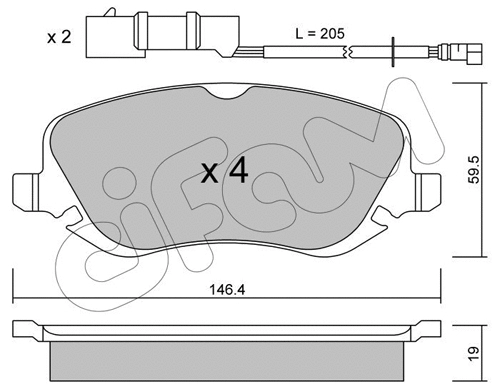 822-529-0 CIFAM Комплект тормозных колодок, дисковый тормоз (фото 1)
