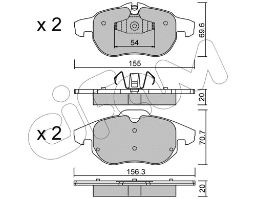 822-540-4 CIFAM Комплект тормозных колодок, дисковый тормоз (фото 1)