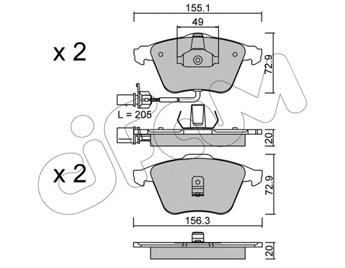 822-549-0 CIFAM Комплект тормозных колодок, дисковый тормоз (фото 1)