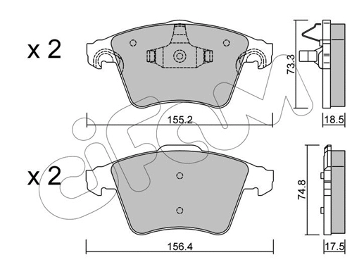 822-552-4 CIFAM Комплект тормозных колодок, дисковый тормоз (фото 1)