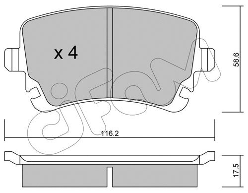 822-554-2 CIFAM Комплект тормозных колодок, дисковый тормоз (фото 1)