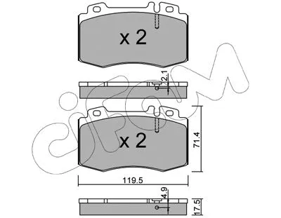 822-563-5 CIFAM Комплект тормозных колодок, дисковый тормоз (фото 1)
