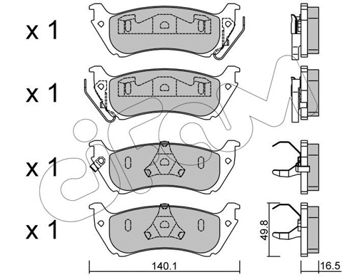 822-570-0 CIFAM Комплект тормозных колодок, дисковый тормоз (фото 1)