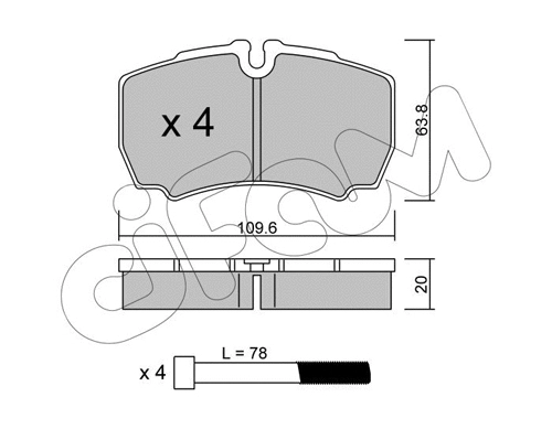 822-604-0 CIFAM Комплект тормозных колодок, дисковый тормоз (фото 1)