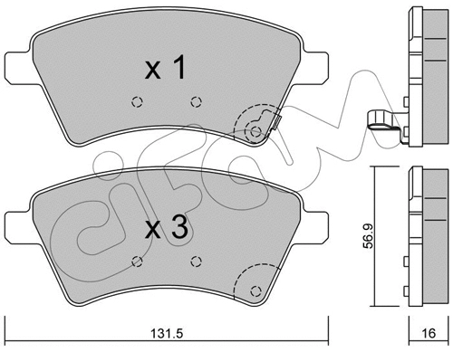 822-702-0 CIFAM Комплект тормозных колодок, дисковый тормоз (фото 1)