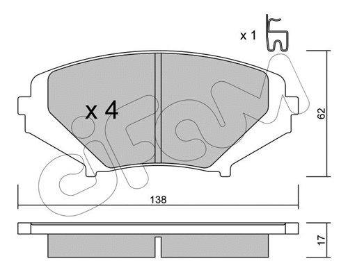 822-732-0 CIFAM Комплект тормозных колодок, дисковый тормоз (фото 1)