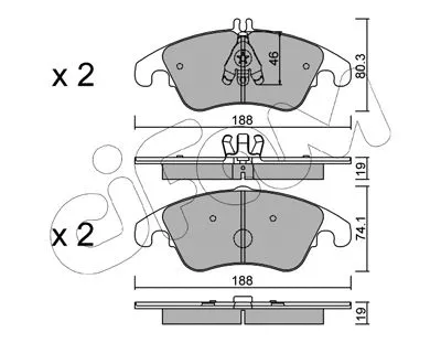822-775-2 CIFAM Комплект тормозных колодок, дисковый тормоз (фото 1)