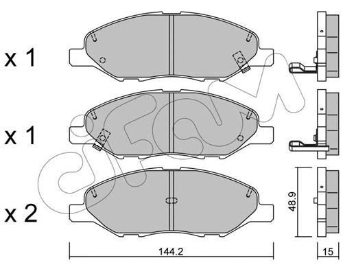 822-811-0 CIFAM Комплект тормозных колодок, дисковый тормоз (фото 1)