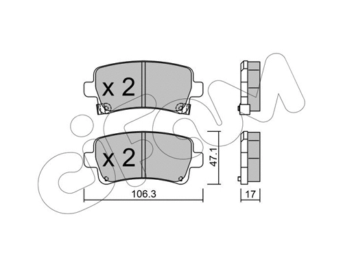 822-844-0 CIFAM Комплект тормозных колодок, дисковый тормоз (фото 1)