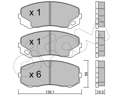 822-910-0 CIFAM Комплект тормозных колодок, дисковый тормоз (фото 1)