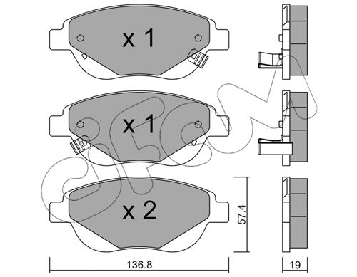 822-948-1 CIFAM Комплект тормозных колодок, дисковый тормоз (фото 1)