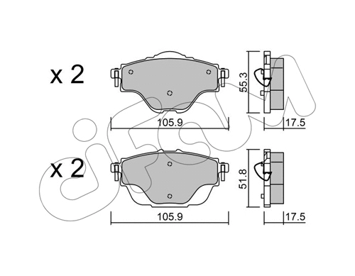 822-988-0 CIFAM Комплект тормозных колодок, дисковый тормоз (фото 1)