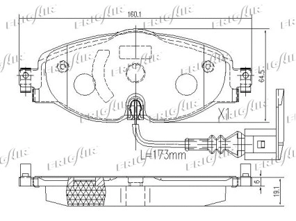 PD10.519 FRIGAIR Комплект тормозных колодок, дисковый тормоз (фото 3)