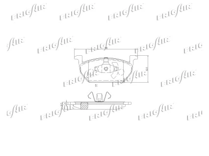 PD10.523 FRIGAIR Комплект тормозных колодок, дисковый тормоз (фото 2)