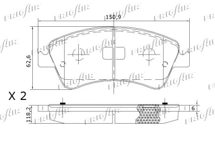 PD15.507 FRIGAIR Комплект тормозных колодок, дисковый тормоз (фото 3)