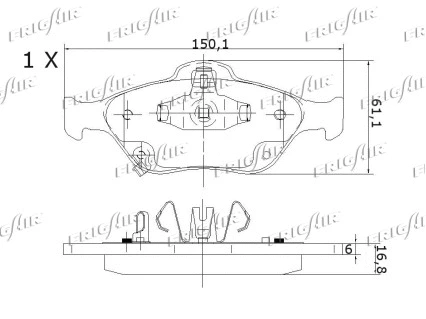 PD15.523 FRIGAIR Комплект тормозных колодок, дисковый тормоз (фото 3)