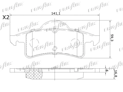 PD18.503 FRIGAIR Комплект тормозных колодок, дисковый тормоз (фото 3)