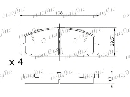 PD27.501 FRIGAIR Комплект тормозных колодок, дисковый тормоз (фото 2)