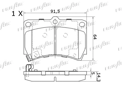 PD33.506 FRIGAIR Комплект тормозных колодок, дисковый тормоз (фото 2)