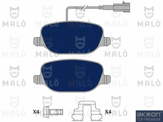1051114 MALO Комплект тормозных колодок, дисковый тормоз (фото 1)