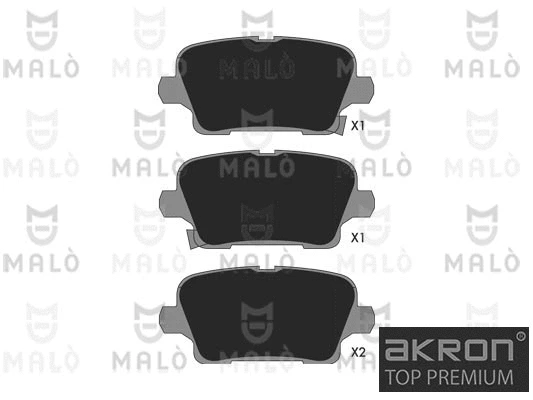 1051374 AKRON-MALÒ Комплект тормозных колодок, дисковый тормоз (фото 1)