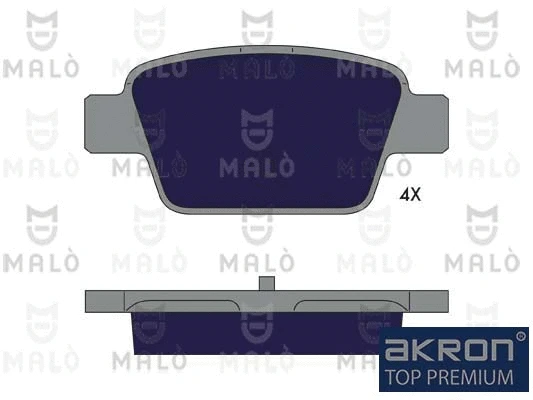 1051382 AKRON-MALÒ Комплект тормозных колодок, дисковый тормоз (фото 1)
