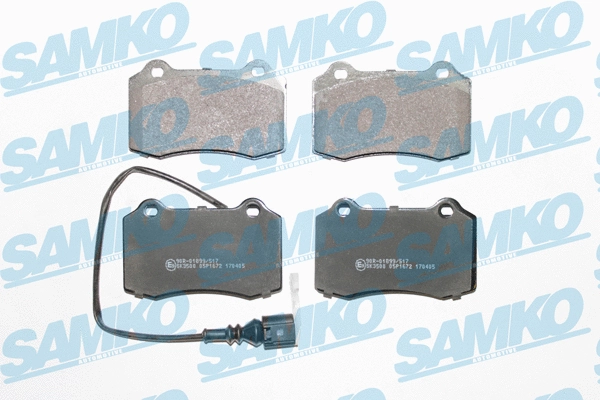 5SP1672 SAMKO Комплект тормозных колодок, дисковый тормоз (фото 1)