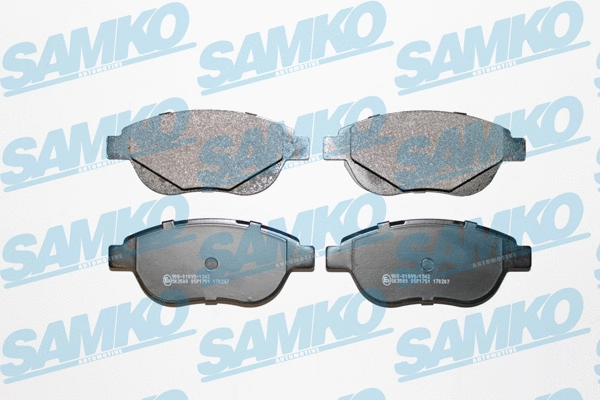 5SP1751 SAMKO Комплект тормозных колодок, дисковый тормоз (фото 1)