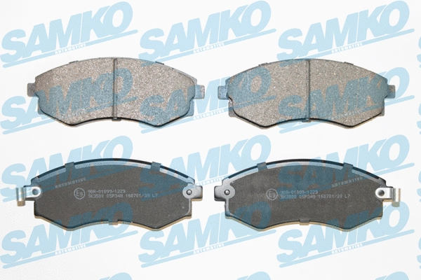 5SP348 SAMKO Комплект тормозных колодок, дисковый тормоз (фото 1)