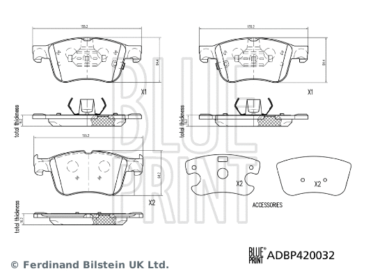 ADBP420032 BLUE PRINT Комплект тормозных колодок, дисковый тормоз (фото 2)