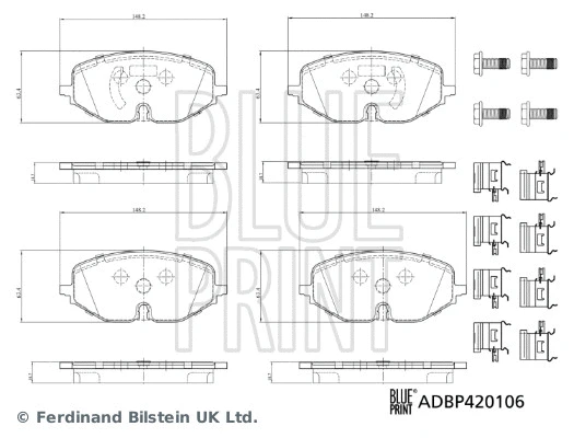 ADBP420106 BLUE PRINT Комплект тормозных колодок, дисковый тормоз (фото 1)