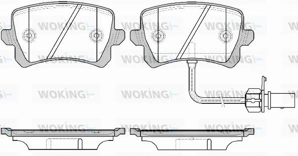 P12423.01 WOKING Комплект тормозных колодок, дисковый тормоз (фото 1)