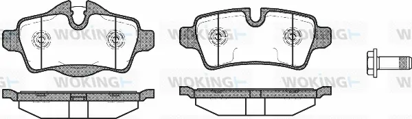 P12443.00 WOKING Комплект тормозных колодок, дисковый тормоз (фото 1)