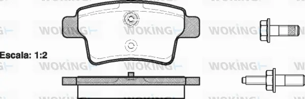 P13413.00 WOKING Комплект тормозных колодок, дисковый тормоз (фото 1)