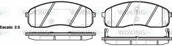 P13443.02 WOKING Комплект тормозных колодок, дисковый тормоз (фото 1)