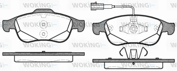 P13483.02 WOKING Комплект тормозных колодок, дисковый тормоз (фото 1)
