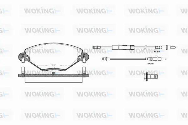 P9283.04 WOKING Комплект тормозных колодок, дисковый тормоз (фото 1)