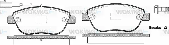 P9593.11 WOKING Комплект тормозных колодок, дисковый тормоз (фото 1)