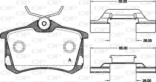 BPA0263.50 OPEN PARTS Комплект тормозных колодок, дисковый тормоз (фото 1)