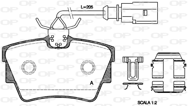 BPA0591.12 OPEN PARTS Комплект тормозных колодок, дисковый тормоз (фото 1)