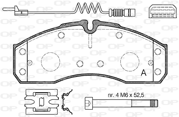 BPA0651.22 OPEN PARTS Комплект тормозных колодок, дисковый тормоз (фото 1)