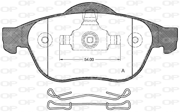 BPA0843.00 OPEN PARTS Комплект тормозных колодок, дисковый тормоз (фото 1)