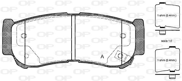 BPA1239.02 OPEN PARTS Комплект тормозных колодок, дисковый тормоз (фото 1)