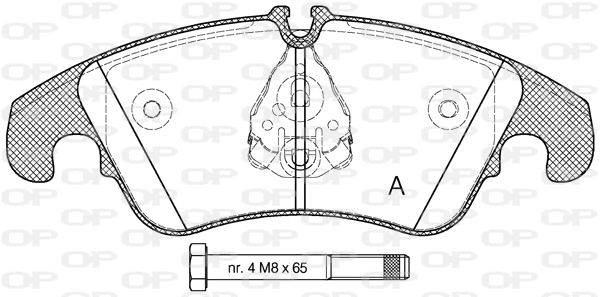 BPA1304.10 OPEN PARTS Комплект тормозных колодок, дисковый тормоз (фото 1)