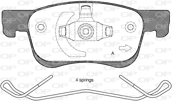 BPA1580.02 OPEN PARTS Комплект тормозных колодок, дисковый тормоз (фото 1)