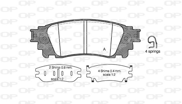 BPA1636.00 OPEN PARTS Комплект тормозных колодок, дисковый тормоз (фото 1)