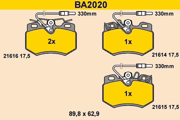 BA2020 BARUM Комплект тормозных колодок, дисковый тормоз (фото 1)