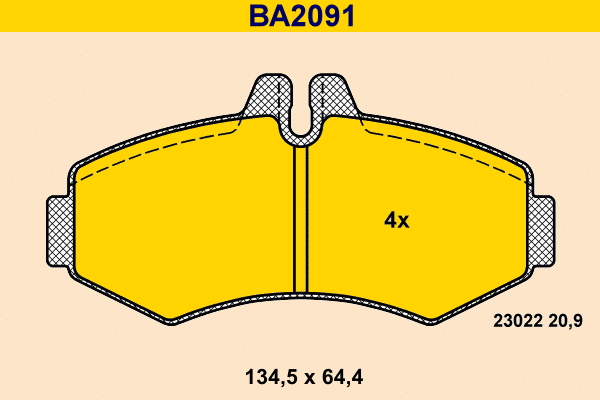 BA2091 BARUM Комплект тормозных колодок, дисковый тормоз (фото 1)