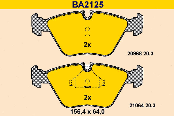 BA2125 BARUM Комплект тормозных колодок, дисковый тормоз (фото 1)