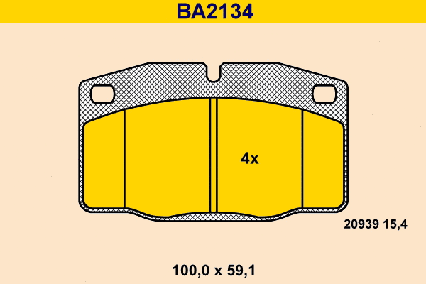 BA2134 BARUM Комплект тормозных колодок, дисковый тормоз (фото 1)